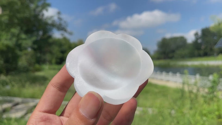 Natural Crystal Carving Selenite Flower Bowl