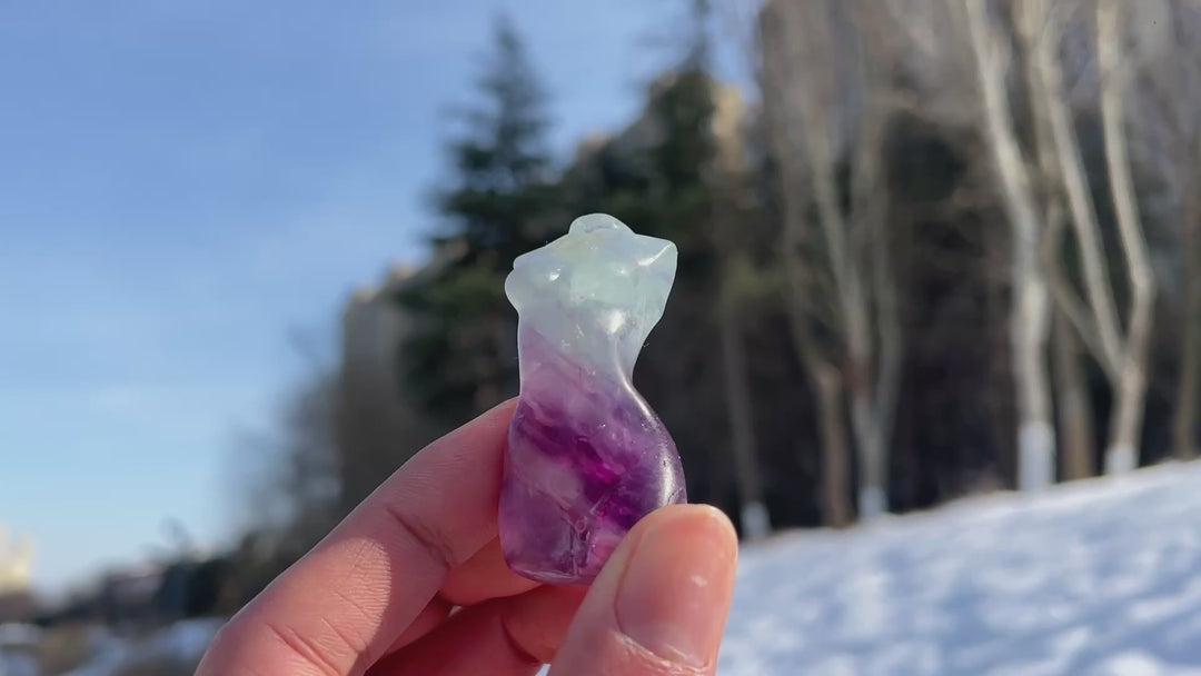 Natural Fluorite Goddess Model