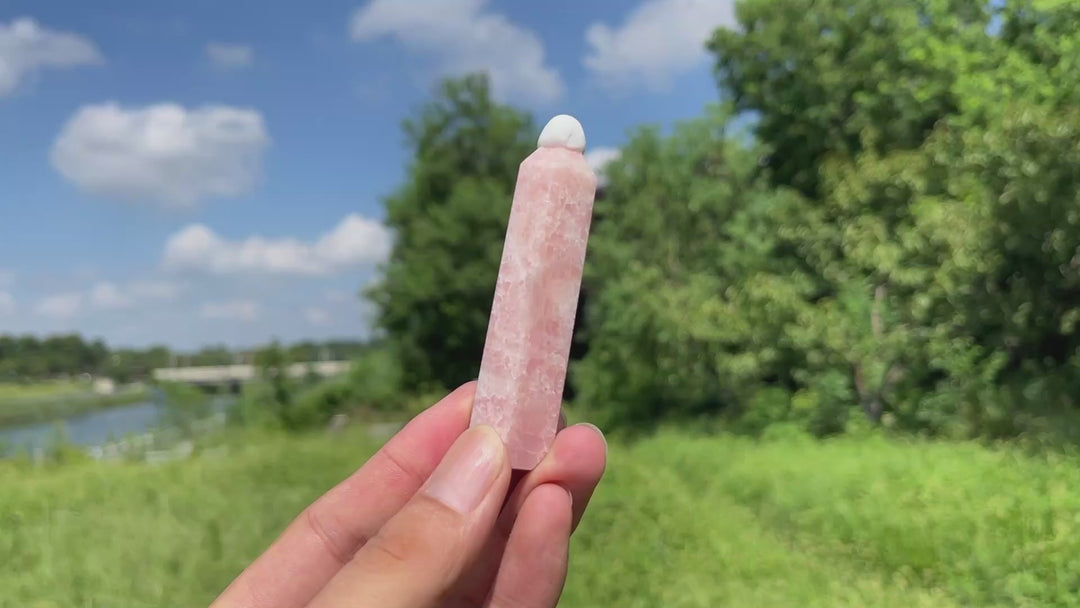 Natural Crystal Pink Opal Point