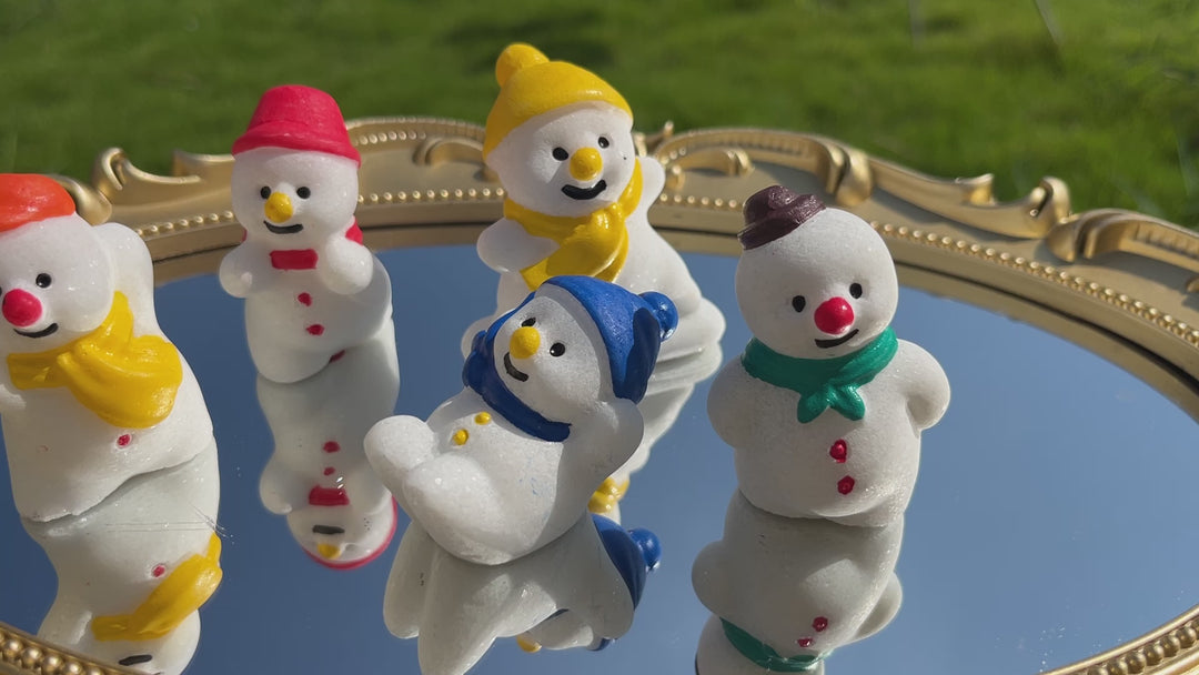 Natural White Jade Cute Snowman