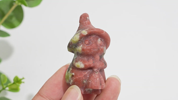 Natural Crystal Carving Witch Cat With Broom