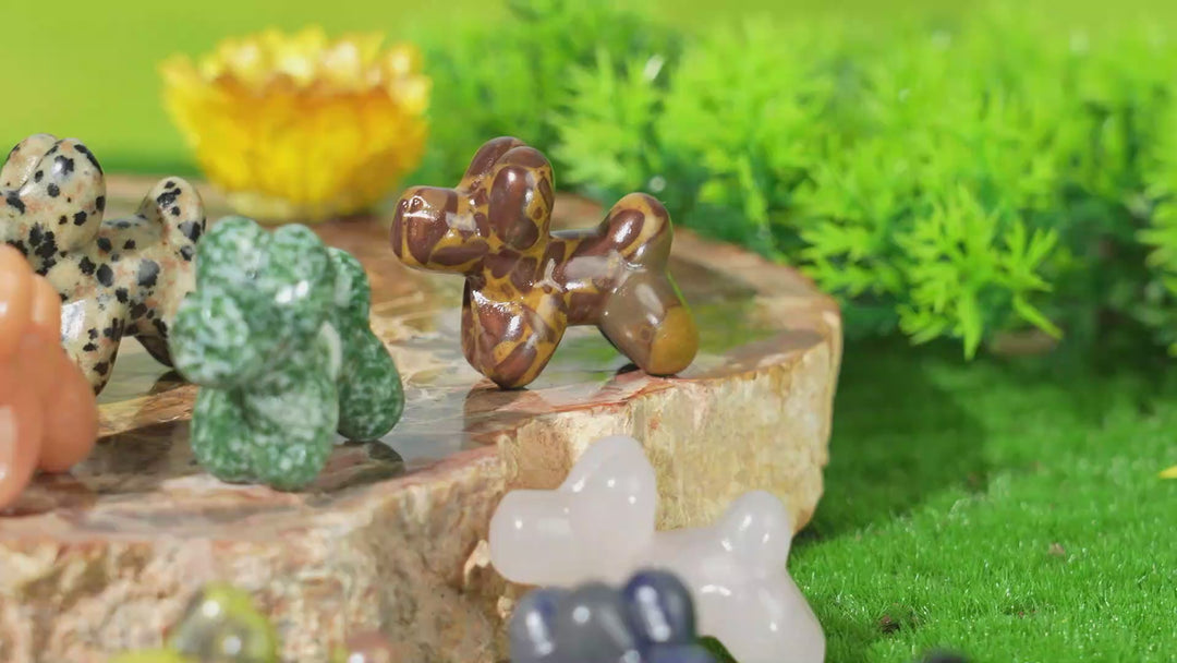 Natural Crystal Carving Mini Balloon Dog