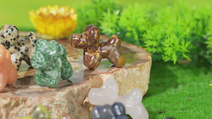 Natural Crystal Carving Mini Balloon Dog