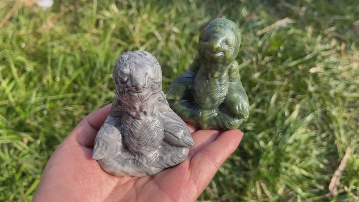 Natural Crystal Carving Meditating Sloth