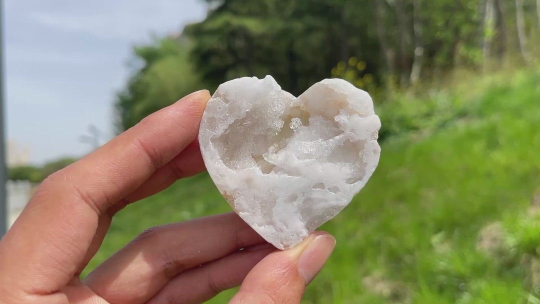 Natural Moroccan Geode Crystal Heart