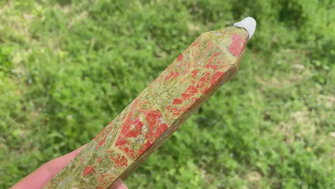 Natural Unakite Crystal Point