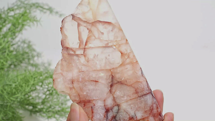 Unique,A Slightly Imperfect Natural Vibrant Fire Quartz Slice