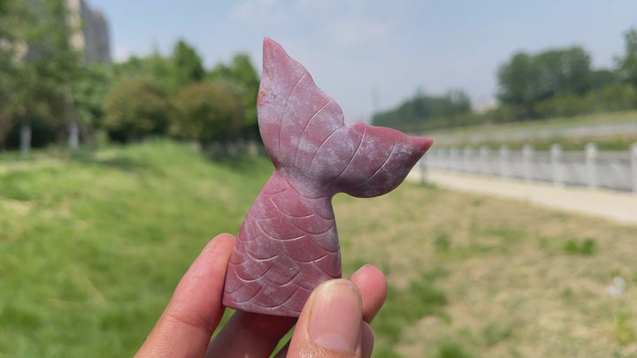 Natural Crystal Mermaid Tail Carving