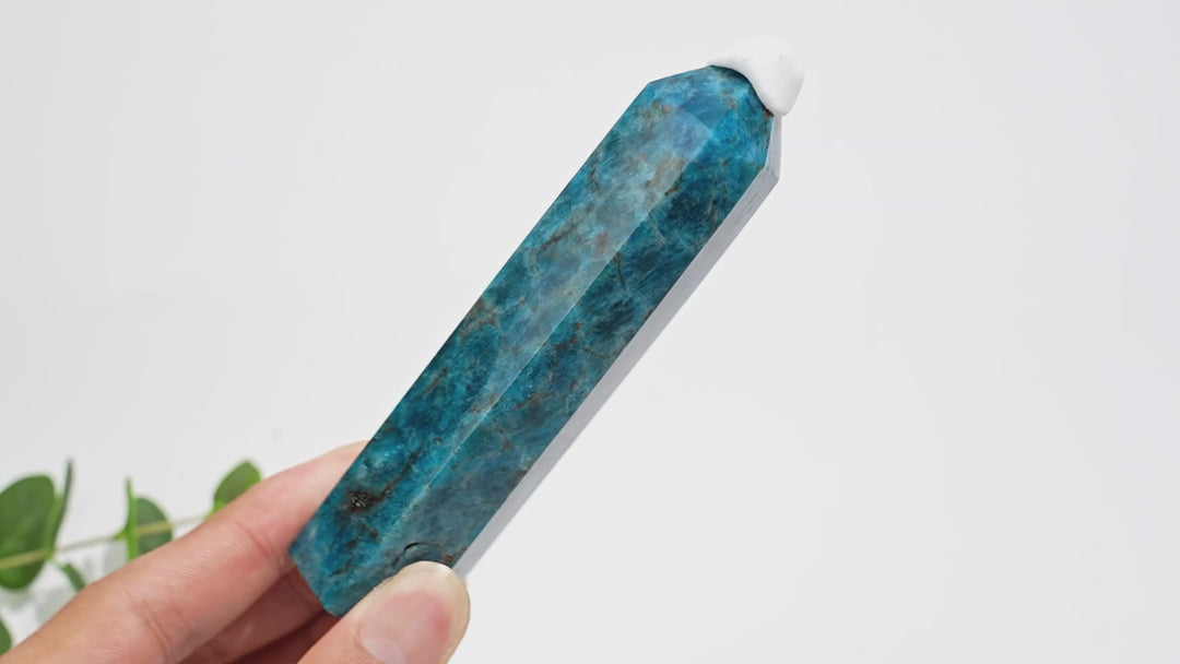 Natural Crystal Blue Apatite Point