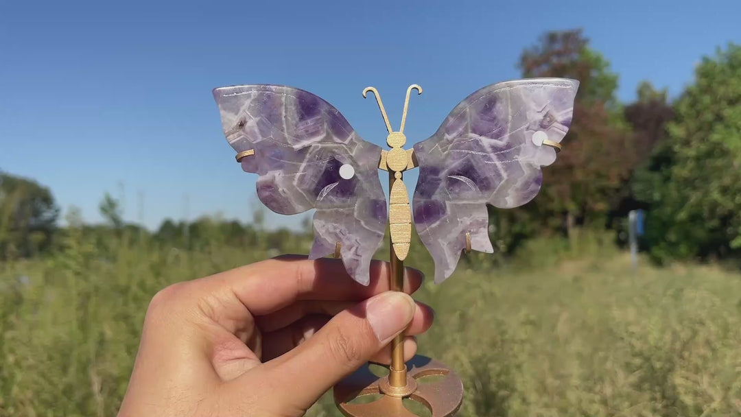 Unique,A Slightly Imperfect Natural Crystal Dream Amethyst Butterfly Wings