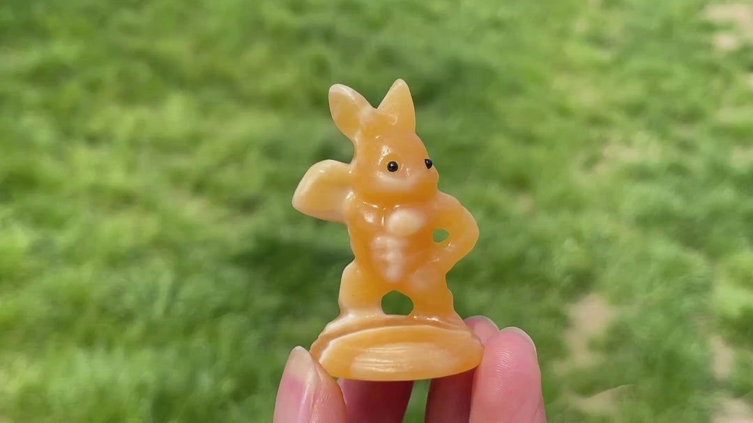 Natural Crystal Muscular Rabbit Carving
