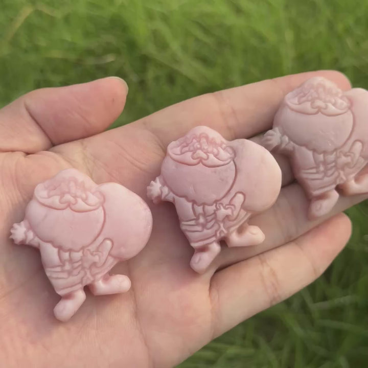 Natural Carving Pink Opal Santa Claus