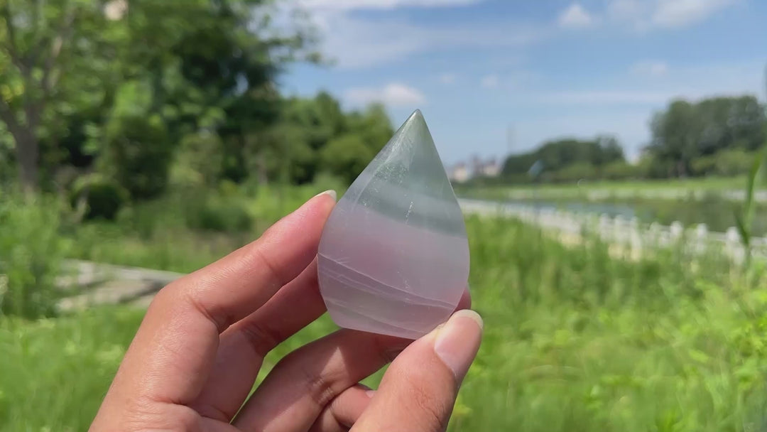 Natural Crystal Lavender Fluorite Teardrop