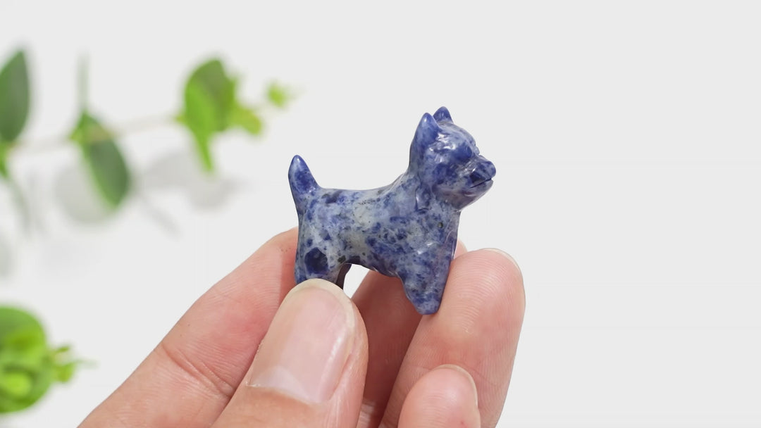 Natural Crystal Adorable Mini West Highland Carving