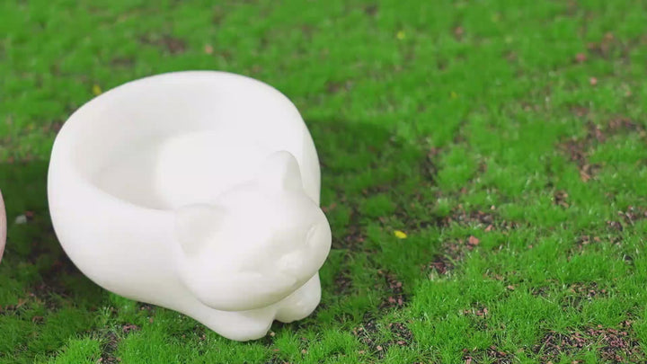 Natural Crystal Carving Cat Bowl