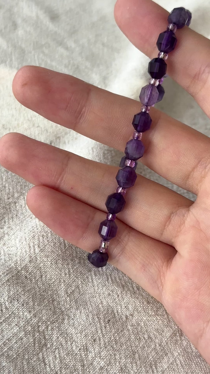 Amethyst Faceted Bracelet 5.6-5.9mm