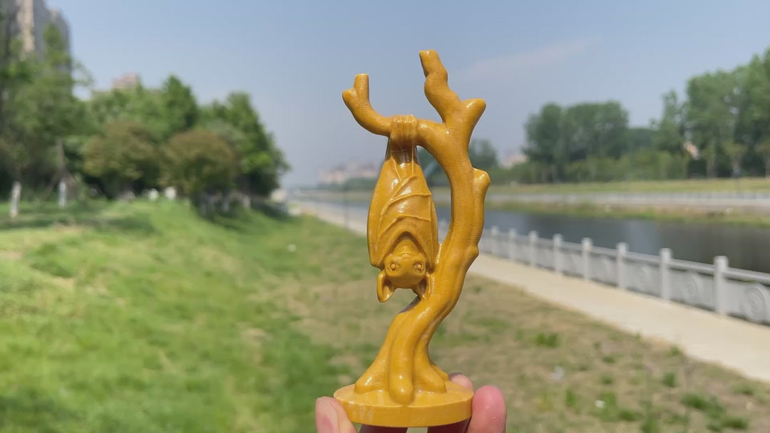 Natural Crystal Bat On Branch Carving