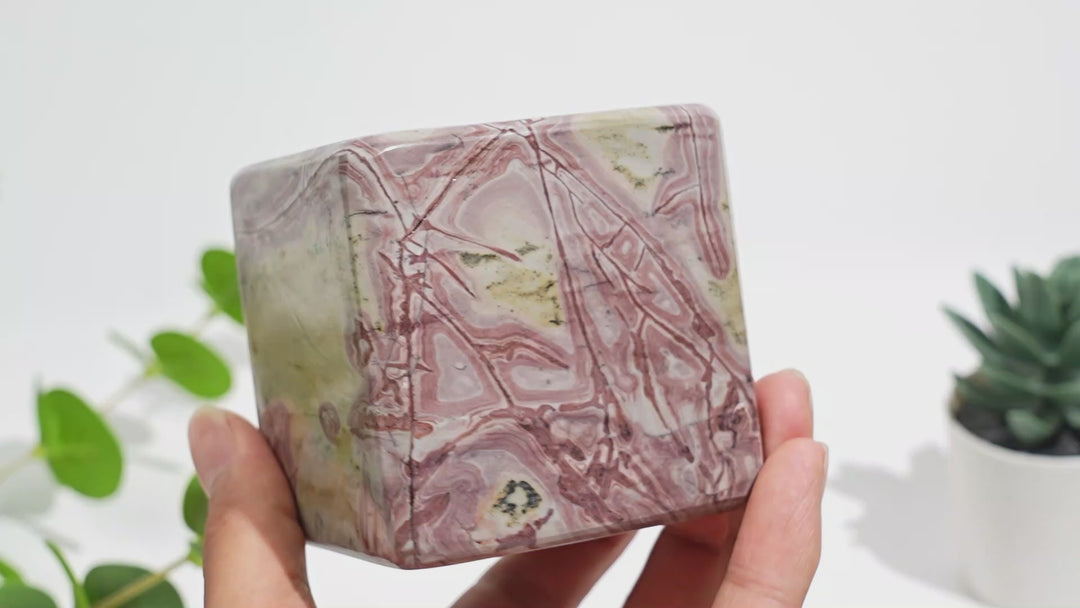 Natural Crystal Artisan Picture Jasper Pen Holder